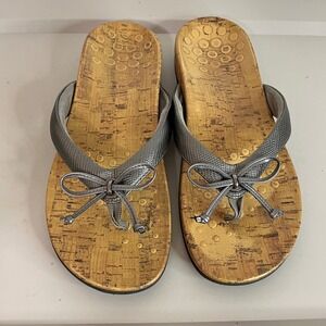 Vionic Cassie Rock Cork Flip Flop Sandals 10.5 Cork Orthotic Bow Thong Comfort